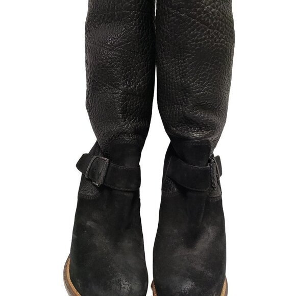Belstaff Womens Pebbled Leather Suede Black Boots Size 36 / US 6‎ Pre-Owned - Picture 11 of 15